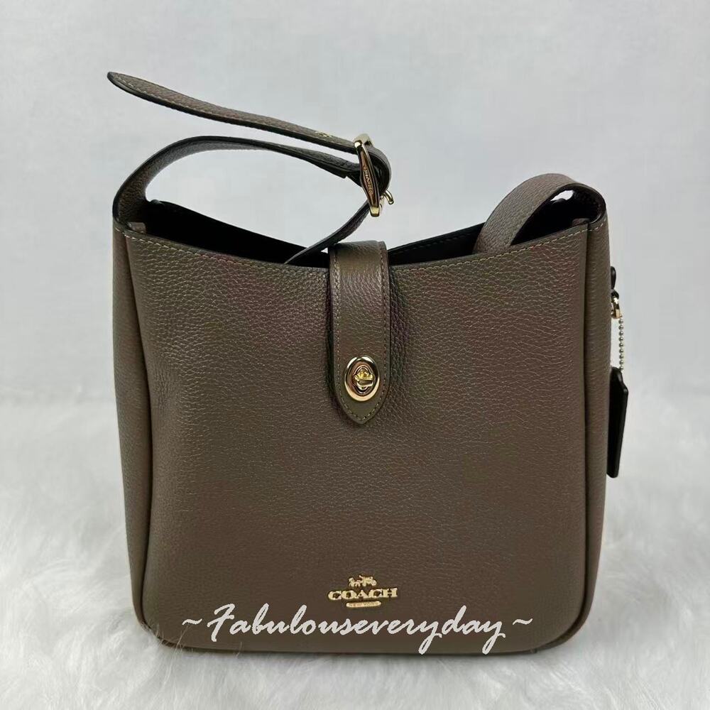 Coach Hadley Convertible Crossbody Bag In Leather/Gold/Dark Stone CW002 NWT